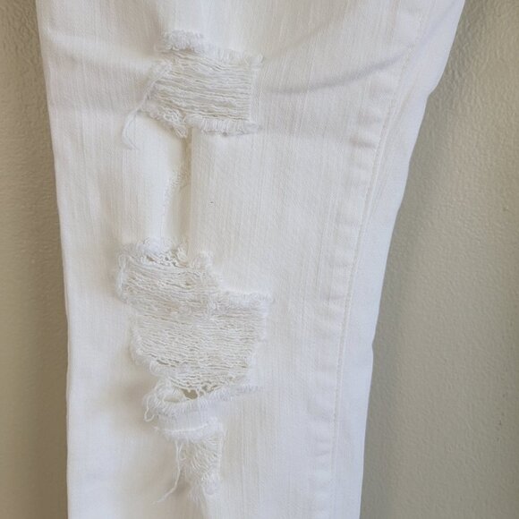 J Brand Cropped White Demented Distressed Skinny Ankle Frayed Mid Rise Jeans 27 - Picture 9 of 16
